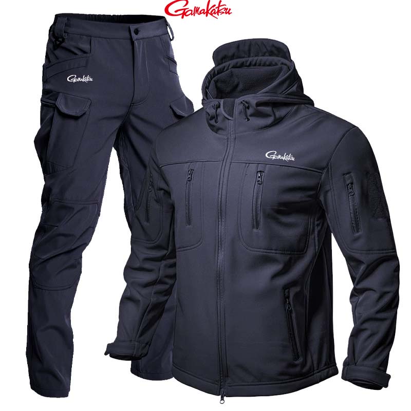 Fishing Rain Suit - ガマカツ フィッシング シャークスキン ソフトシェル アサルトスーツ メンズ