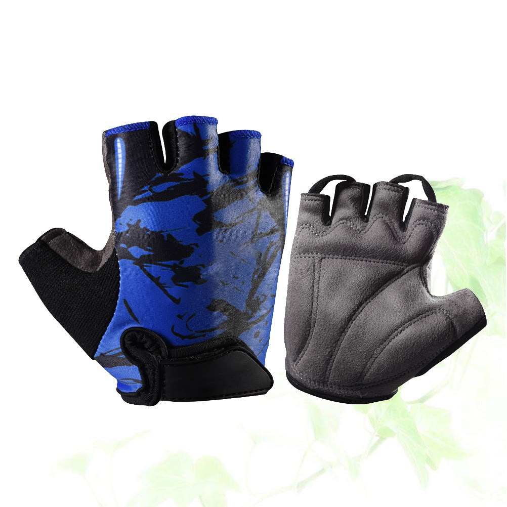 屋外スポーツ用、指先が開いたグローブ、衝撃吸収、ブルーのトー - Fishing Gloves のレビューと価格