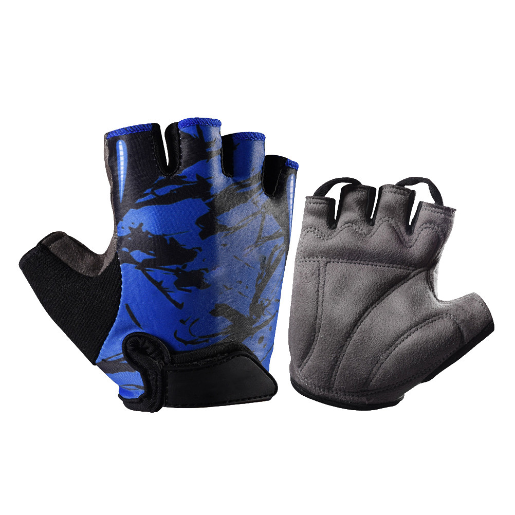 屋外スポーツ用、指先が開いたグローブ、衝撃吸収、ブルーのトー - Fishing Gloves のレビューと価格