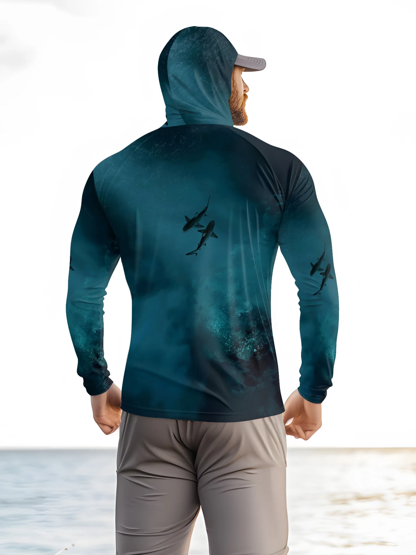 UPF50+ メンズ フィッシング フーディー マスク内蔵  - Fishing Mask Sun Protection のレビューと価格