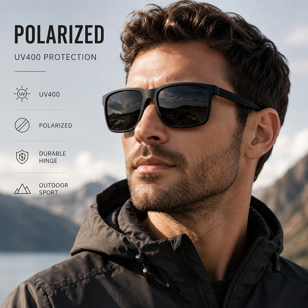 新作メンズ偏光サングラス、レディーススクエア型サングラス、運 - Fishing Sunglasses Polarized のレビューと価格