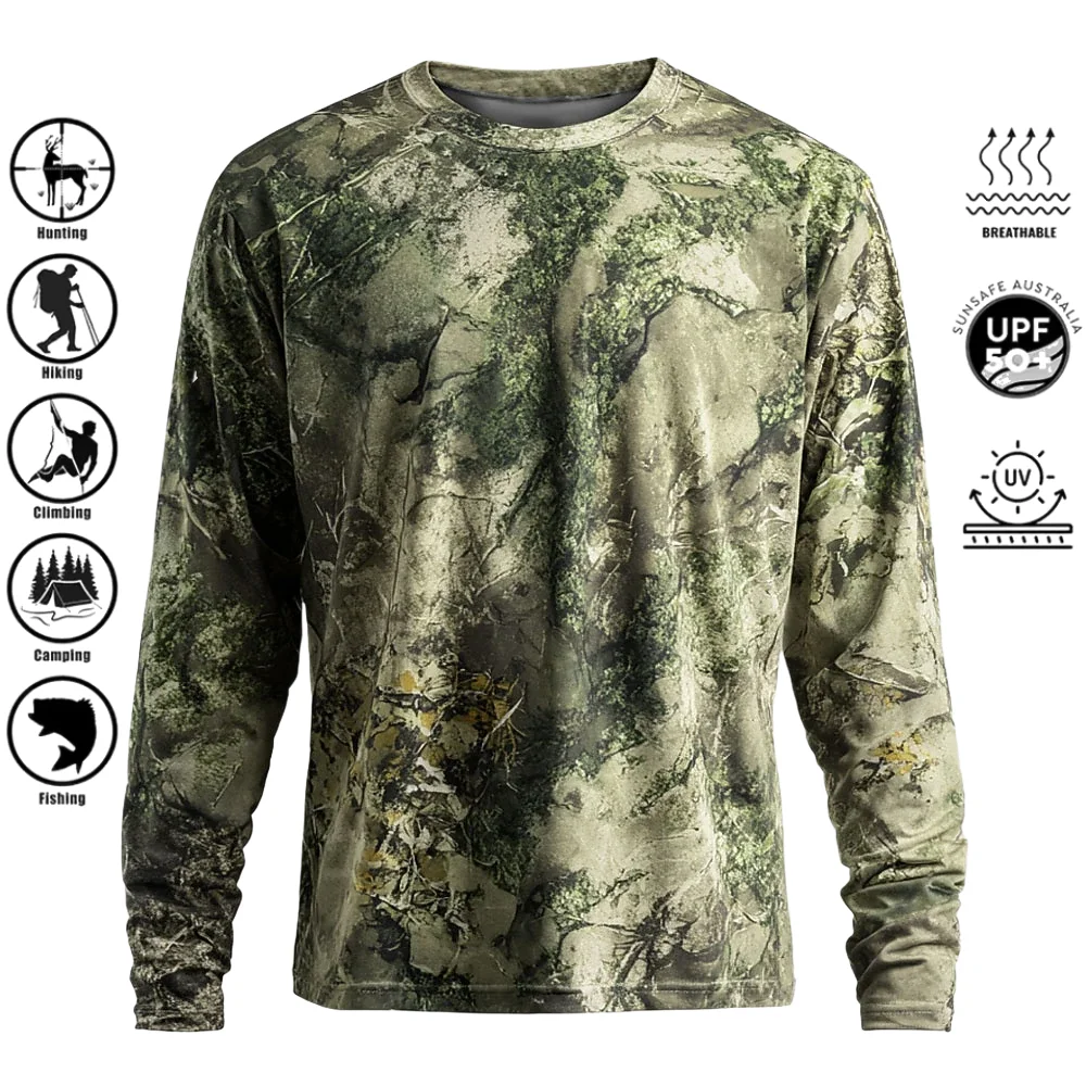 メンズ長袖Tシャツ、ポリエステル素材、3Dプリント迷彩柄、U - Fishing Shirt Uv Protection のレビューと価格
