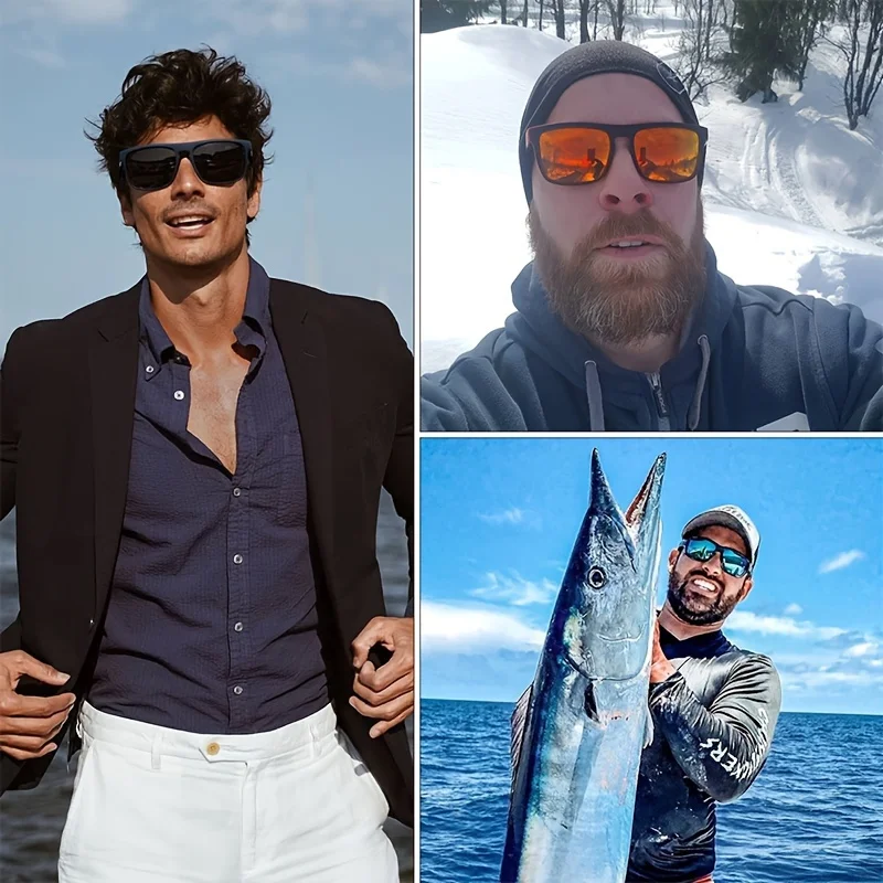 1/3個入り、ヴィンテージ風スクエア型、高級感のあるサングラ - Fishing Sunglasses Polarized のレビューと価格
